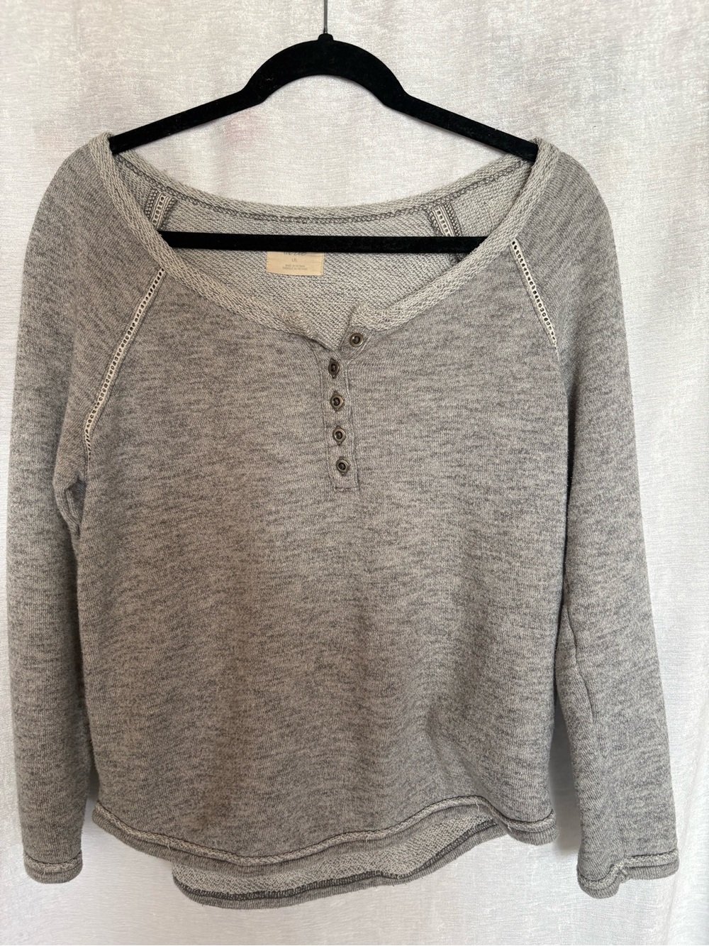 aerie Heather Grey Henley Sweatshirt